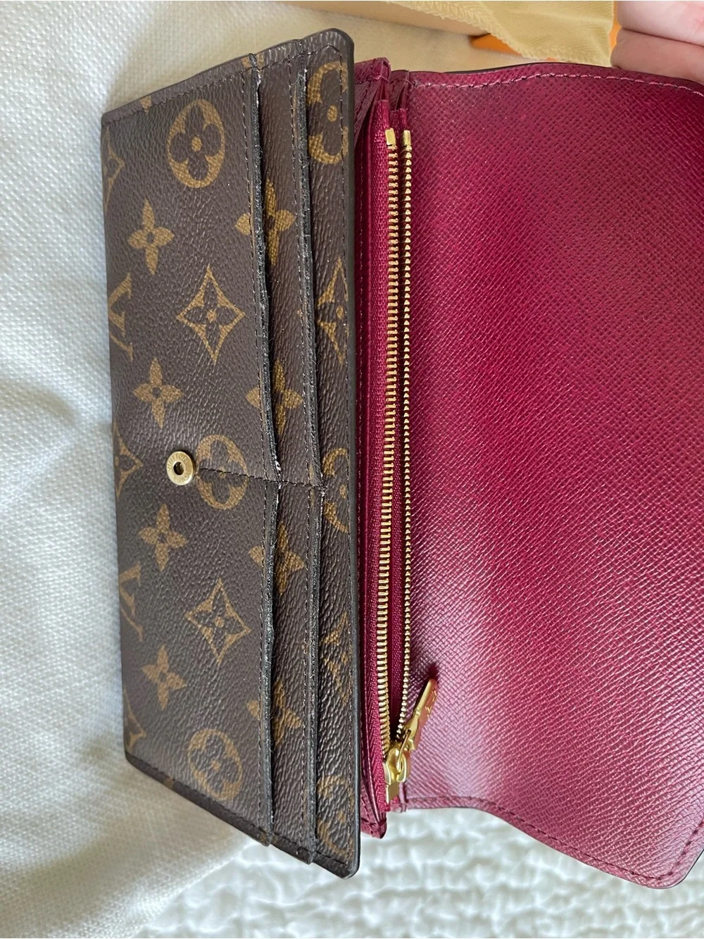 Louis Vuitton Brown Monogram Envelope Wallet with Gold Button